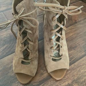 Sam Edelman suede tan booties